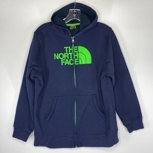 The North Face Boys Blue Navy Blue Full Zip Hooded Sweatshirt Size XL